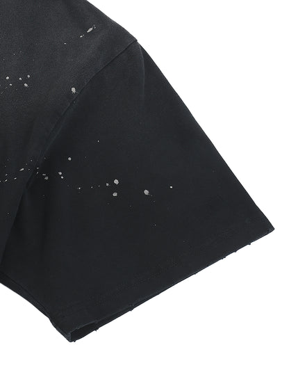 Hand-Frayed Sunfade Paint Splatter T-Shirt
